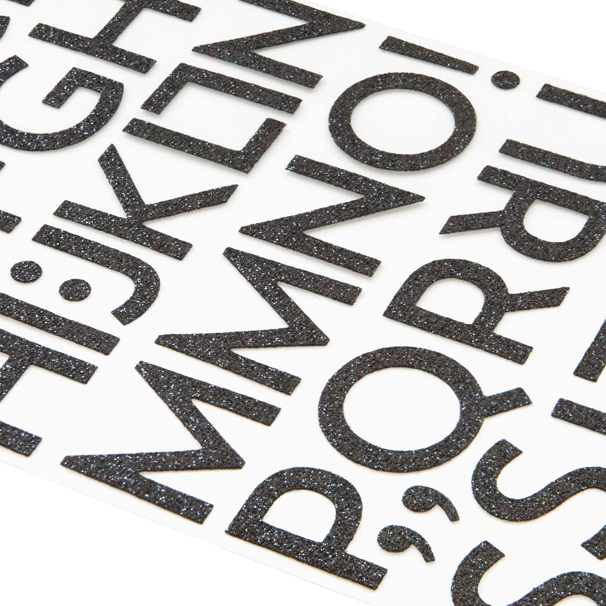 12 Packs: 86 ct. (1,032) Black Glitter Block Alphabet Stickers by Recollections™